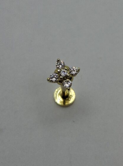 Arany virág fül piercing 3661