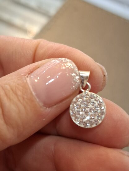 Ezüst Swarovski medál fehér kristályokkal. 3731 - Image 2