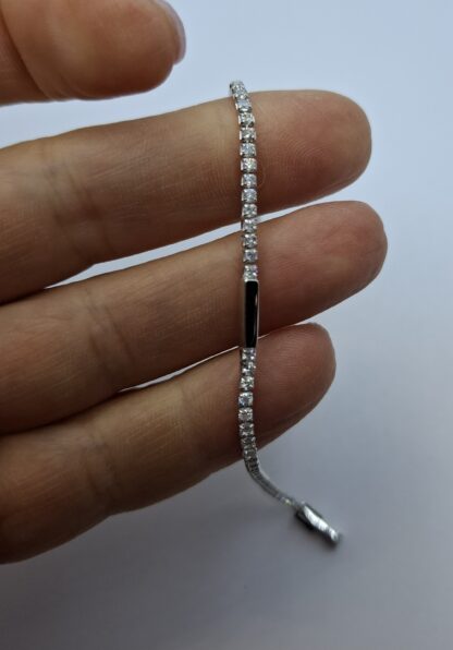 Ezüst női karlánc csillogó cirkónia kövekkel 18cm. 5591 - Image 2