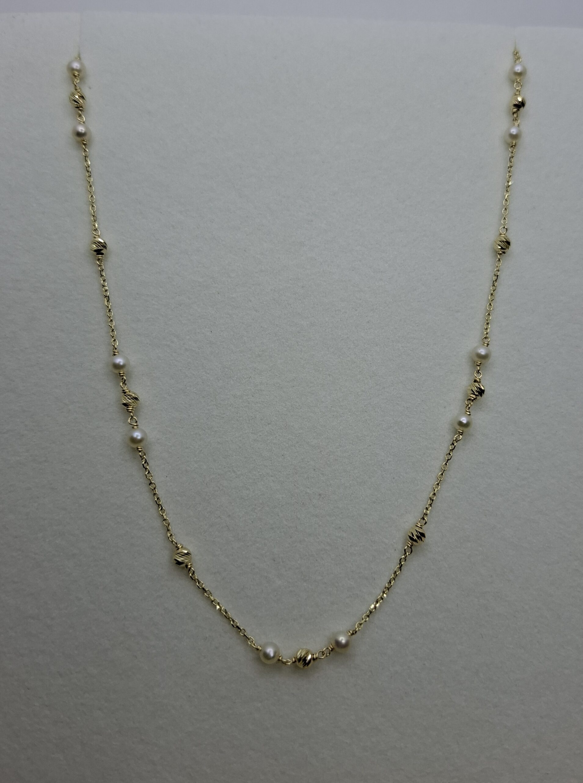 Arany lánc+karlánc szett, golyós-gyöngyös. 5618 - Image 2